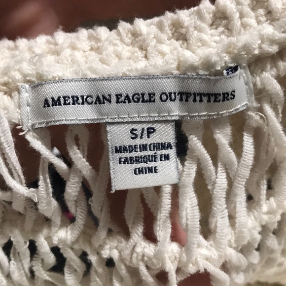 American Eagle Fringe Open Weave Tank - Picture 7 of 8